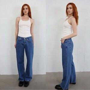NWT Etica Stanton Relaxed Wide Leg Jeans in Color Fistral Size 28